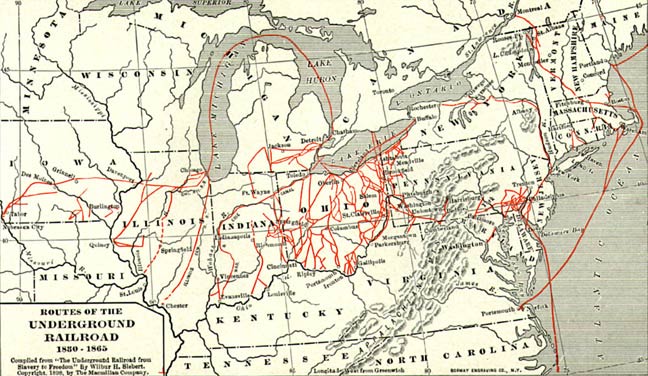 underground railroad map. Underground Railroad Map